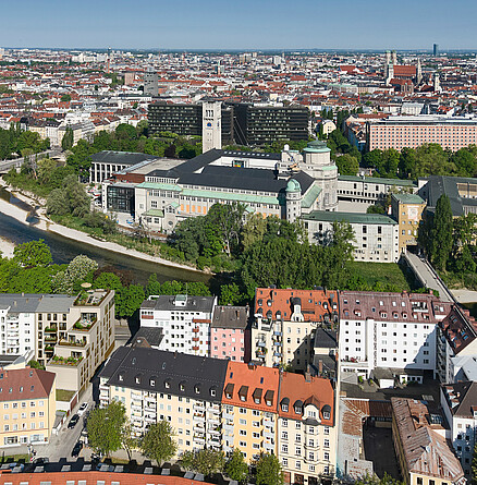 City Panorama Museum Island Munich