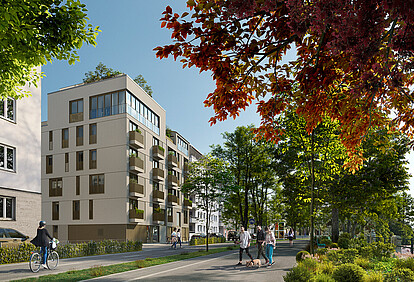 New residential development L'ISAR on Zeppelinstrasse in Munich