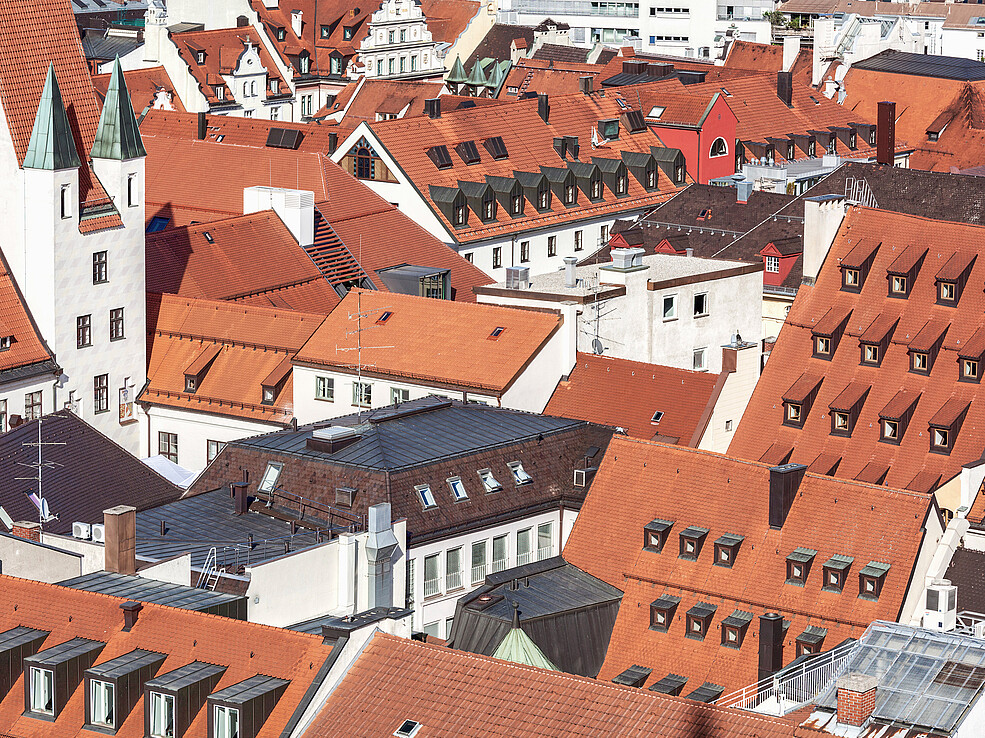 Blick über die Dächer der Stadt München